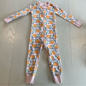 Hanna Anderson HannaJams Sleeper One Piece Pajamas Romper (Pink Clementine) 3T